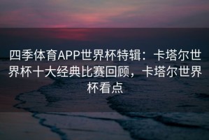 四季体育APP世界杯特辑：卡塔尔世界杯十大经典比赛回顾，卡塔尔世界杯看点